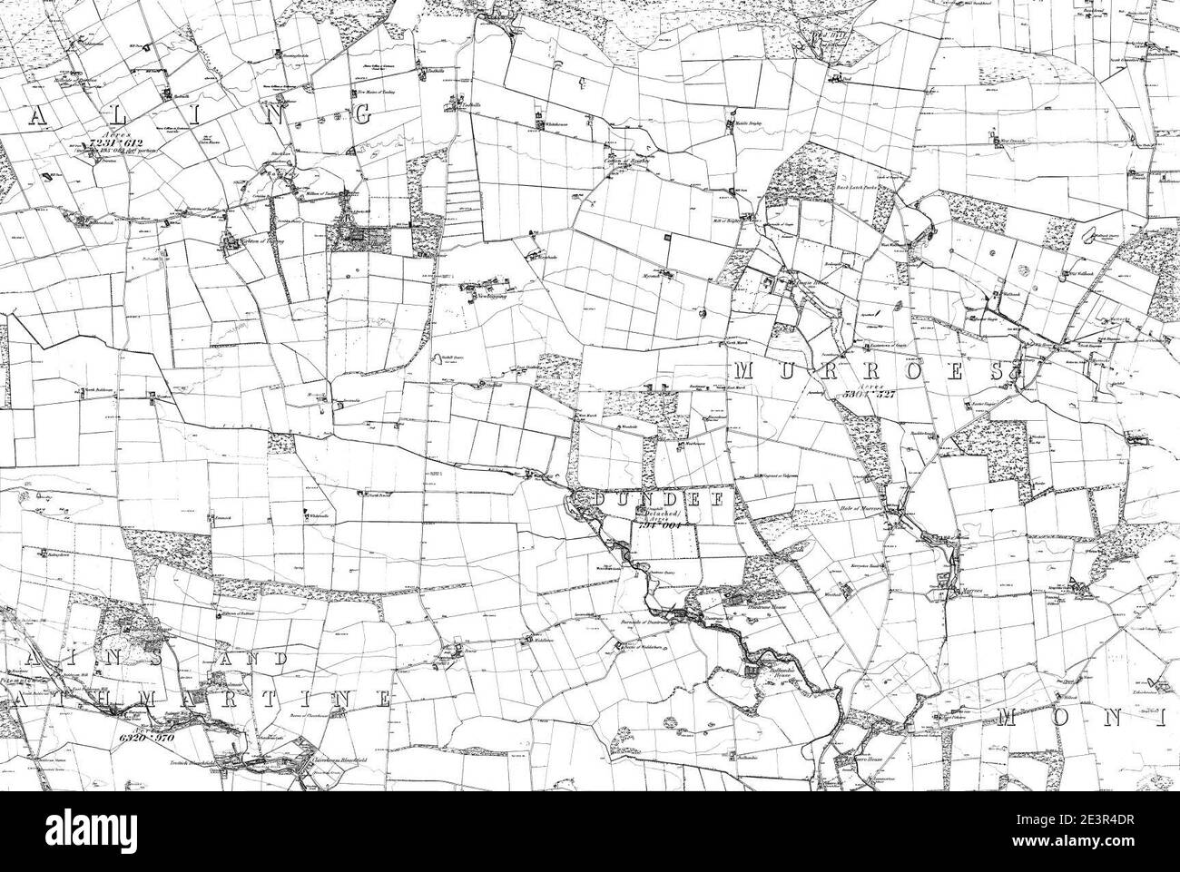 Map of Forfarshire Sheet 050, Ordnance Survey, 1865-1869 Stock Photo ...