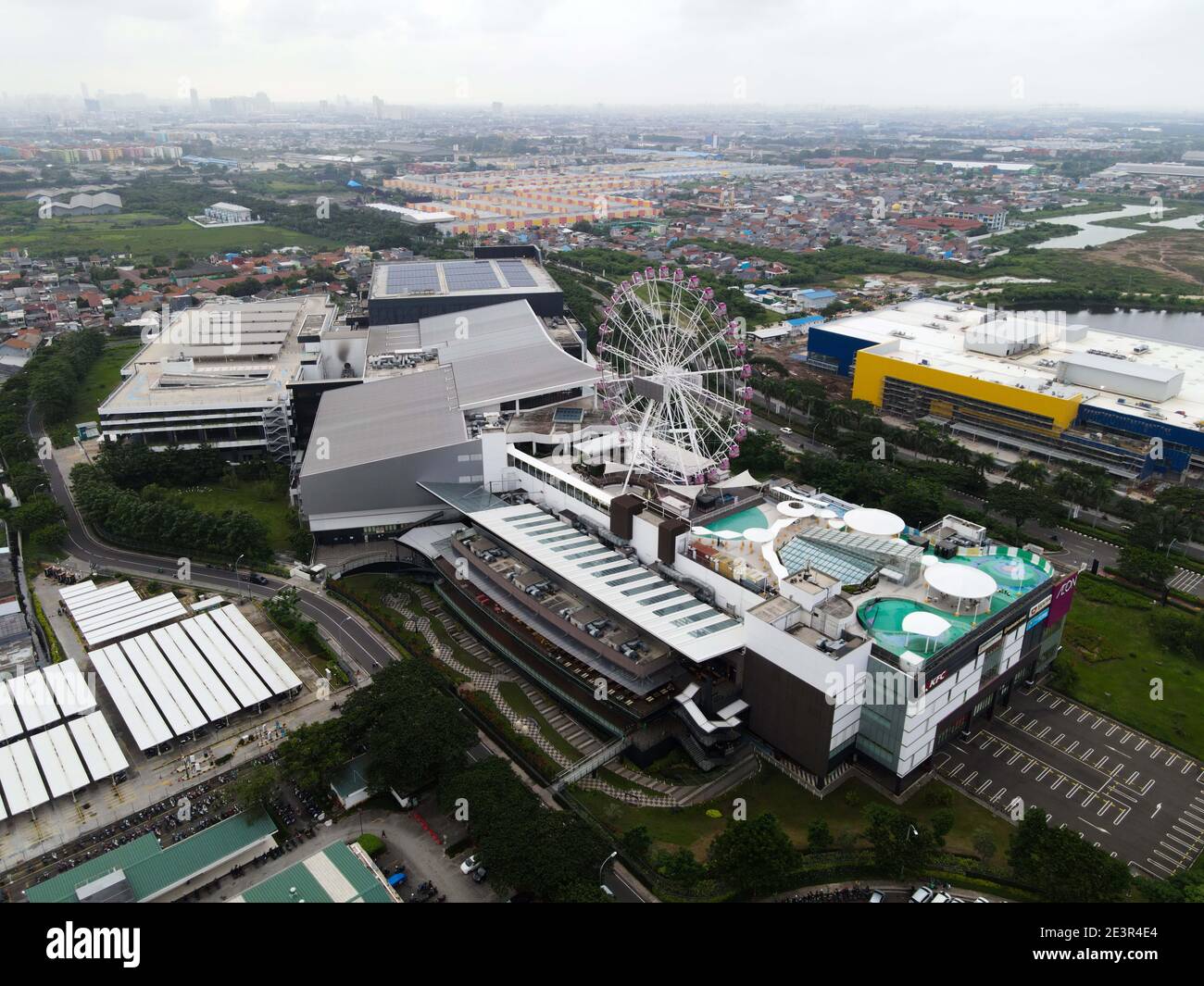 Aerial view of AEON MALL Jakarta Garden City, AEON is a Largest