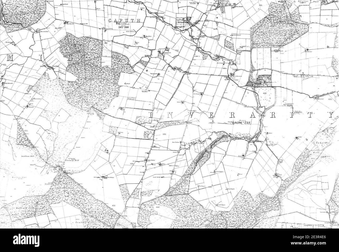 Map of Forfarshire Sheet 044, Ordnance Survey, 1865-1869 Stock Photo ...