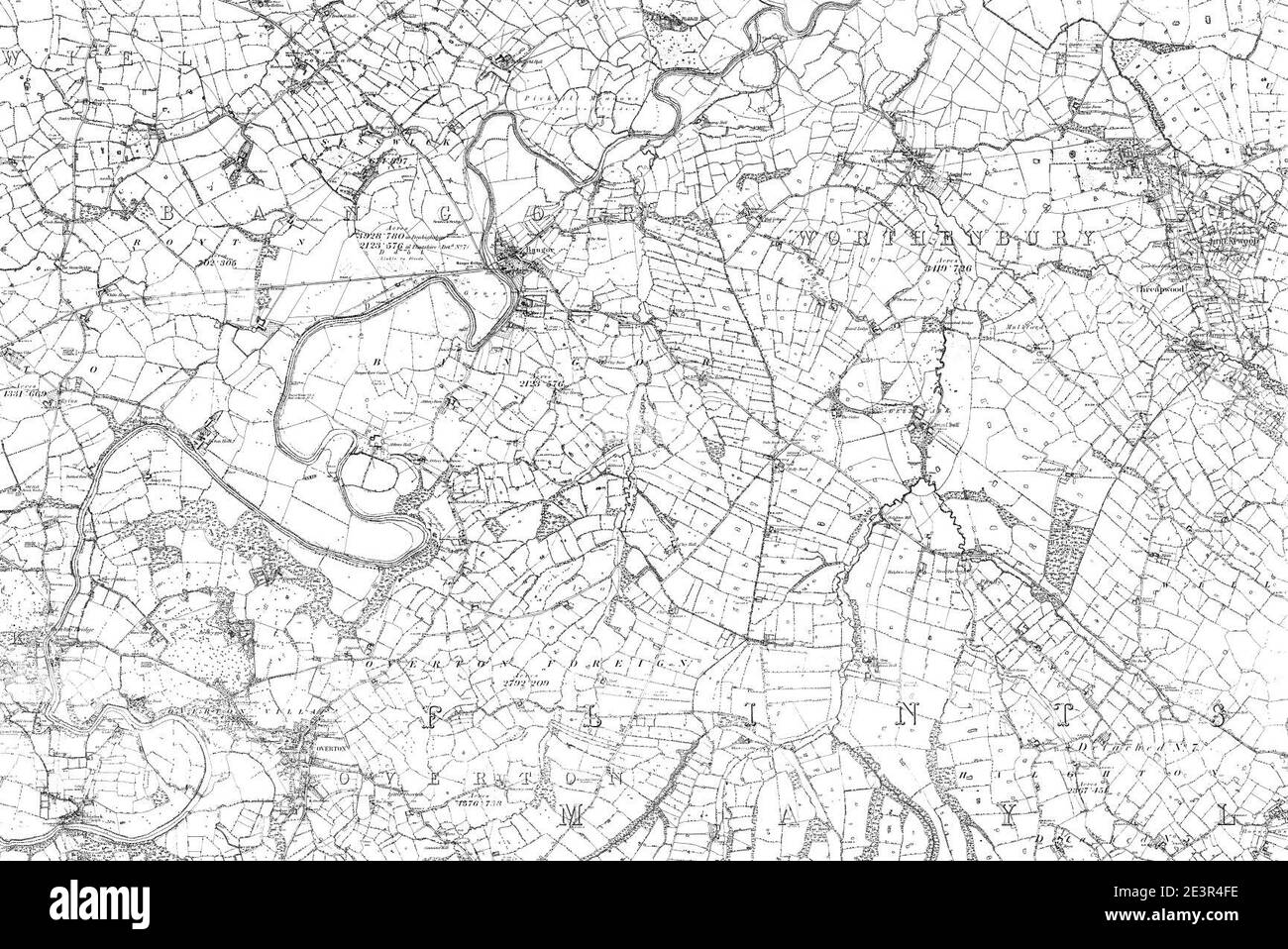 Map of Flintshire Sheet 022, Ordnance Survey, 1878-1882 Stock Photo - Alamy