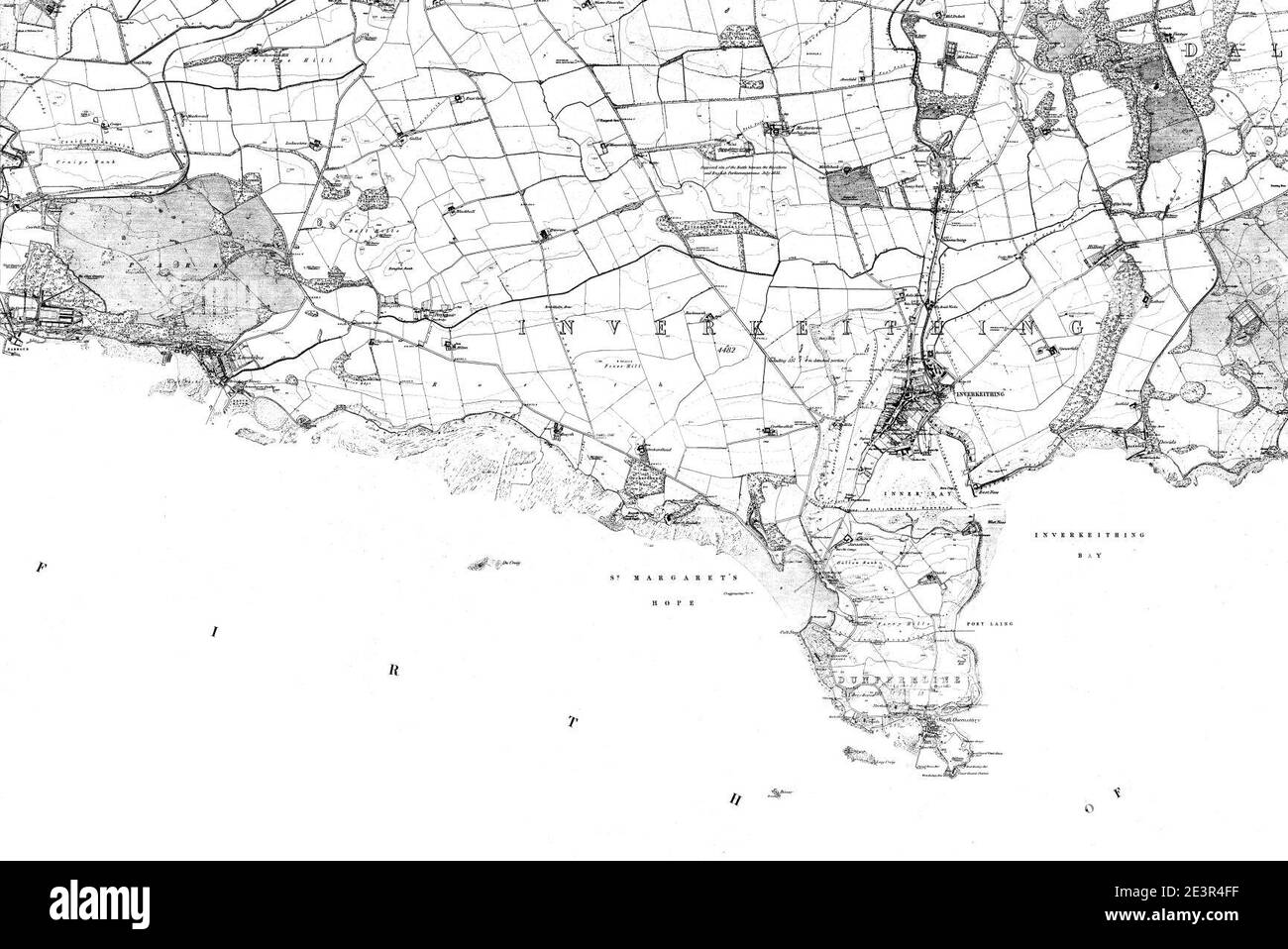 Map of Fifeshire Sheet 039, Ordnance Survey, 18551857 Stock Photo Alamy