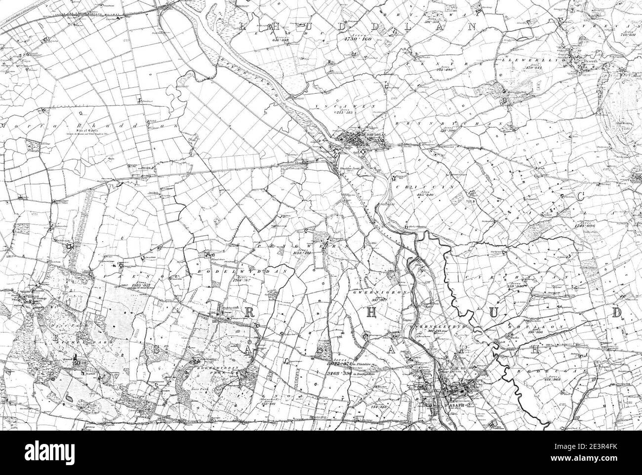 Map of Flintshire Sheet 004, Ordnance Survey, 18781882 Stock Photo Alamy