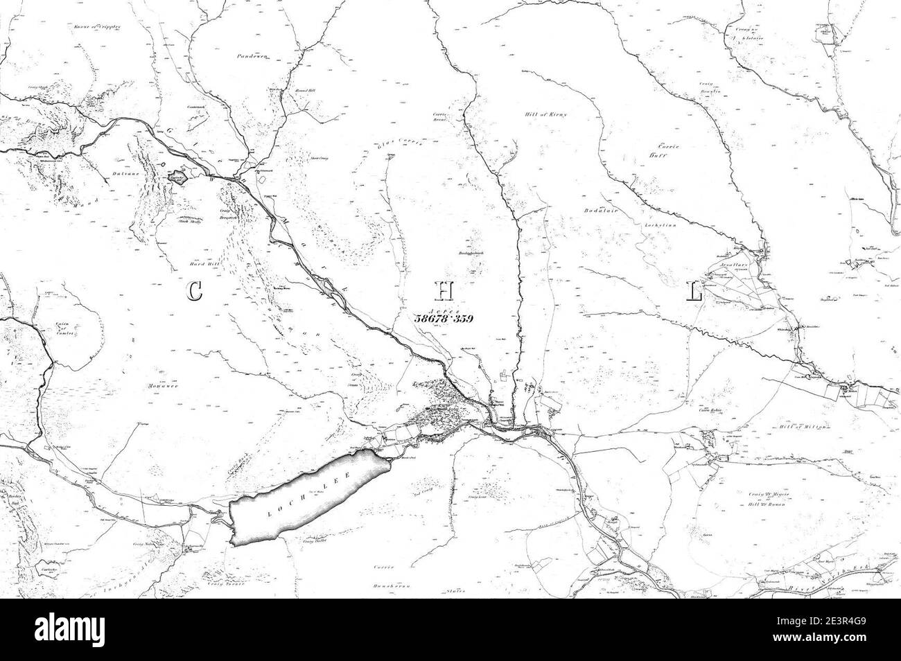 Map of Forfarshire Sheet 006, Ordnance Survey, 1865-1869 Stock Photo ...