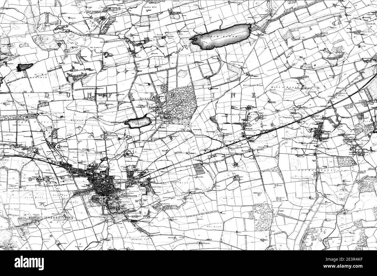 Map of Fifeshire Sheet 035, Ordnance Survey, 18551857 Stock Photo Alamy
