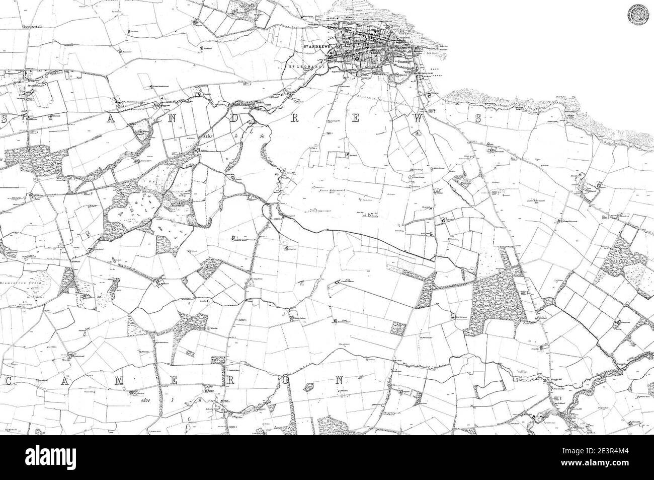 Map of Fifeshire Sheet 012, Ordnance Survey, 18551857 Stock Photo Alamy