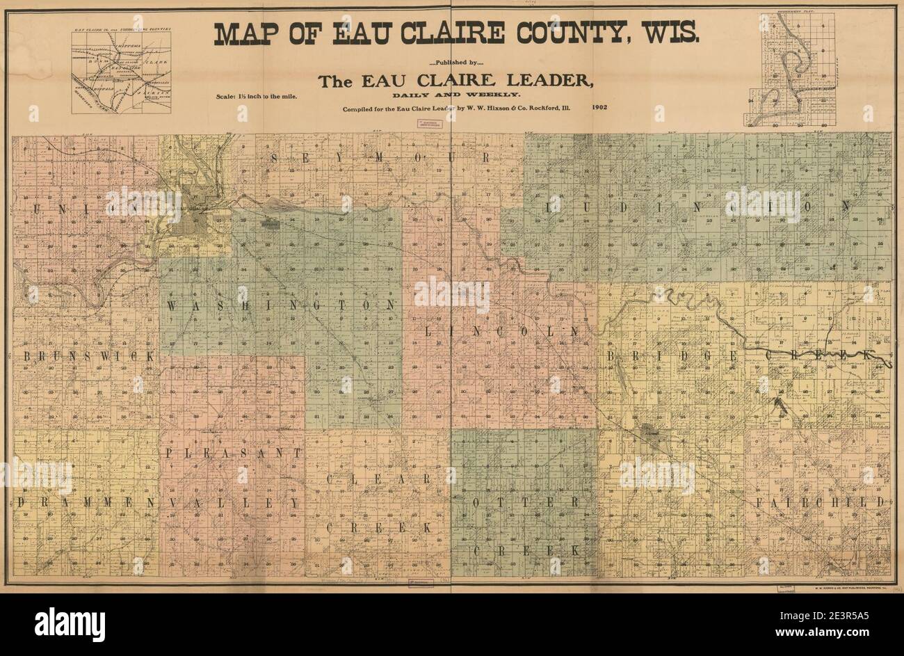 Map of Eau Claire County, Wis Stock Photo Alamy