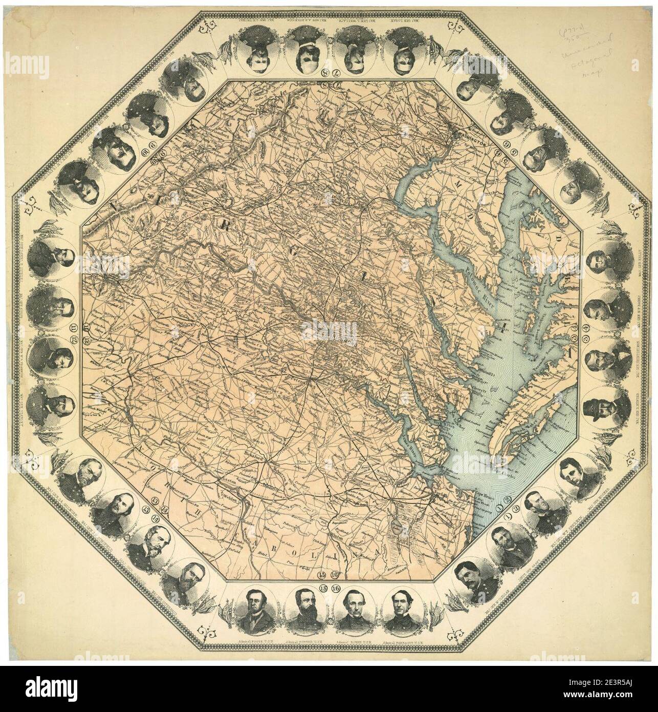 Map of eastern Virginia Stock Photo Alamy