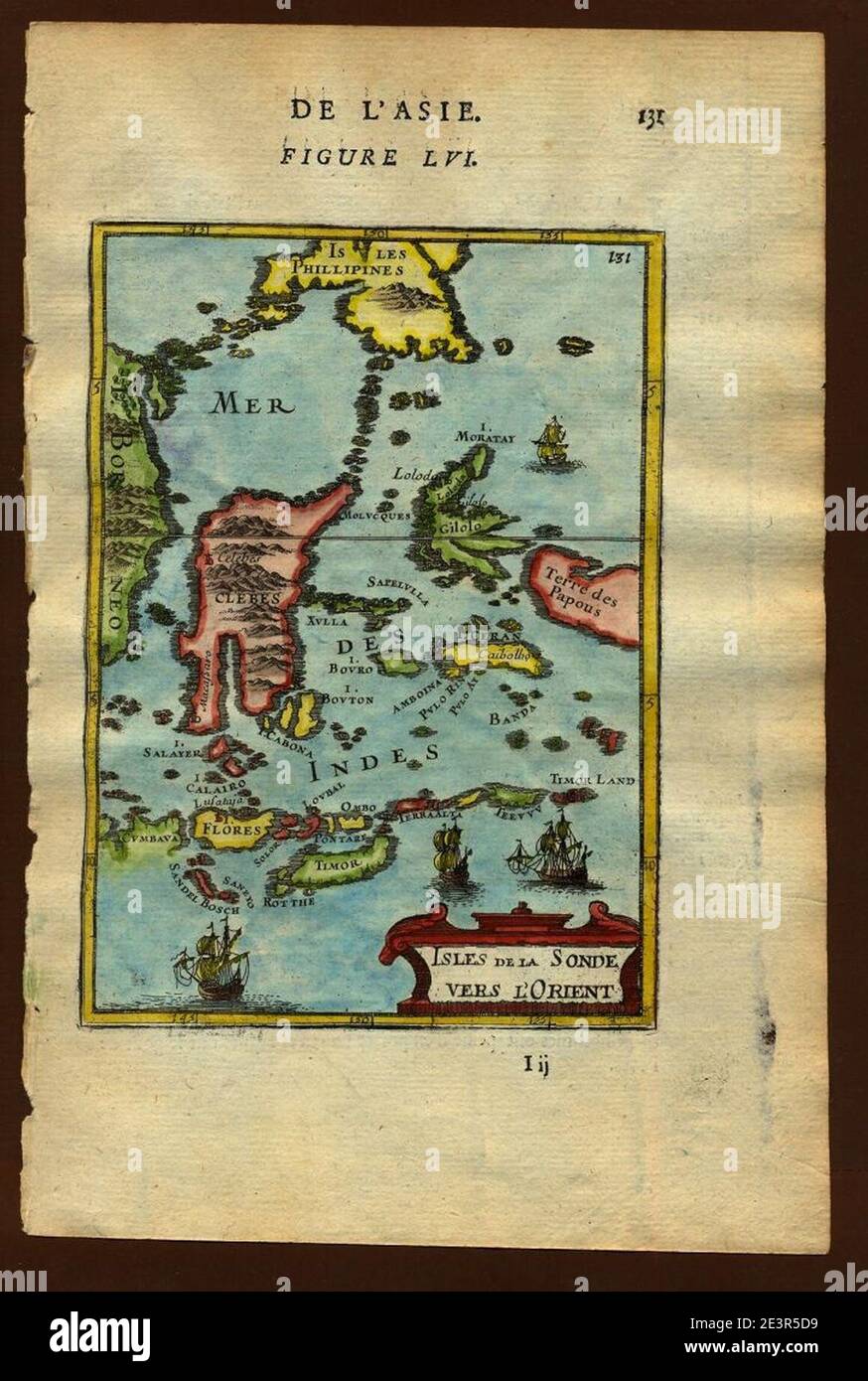 Map of eastern Indonesia, 1683. Stock Photo