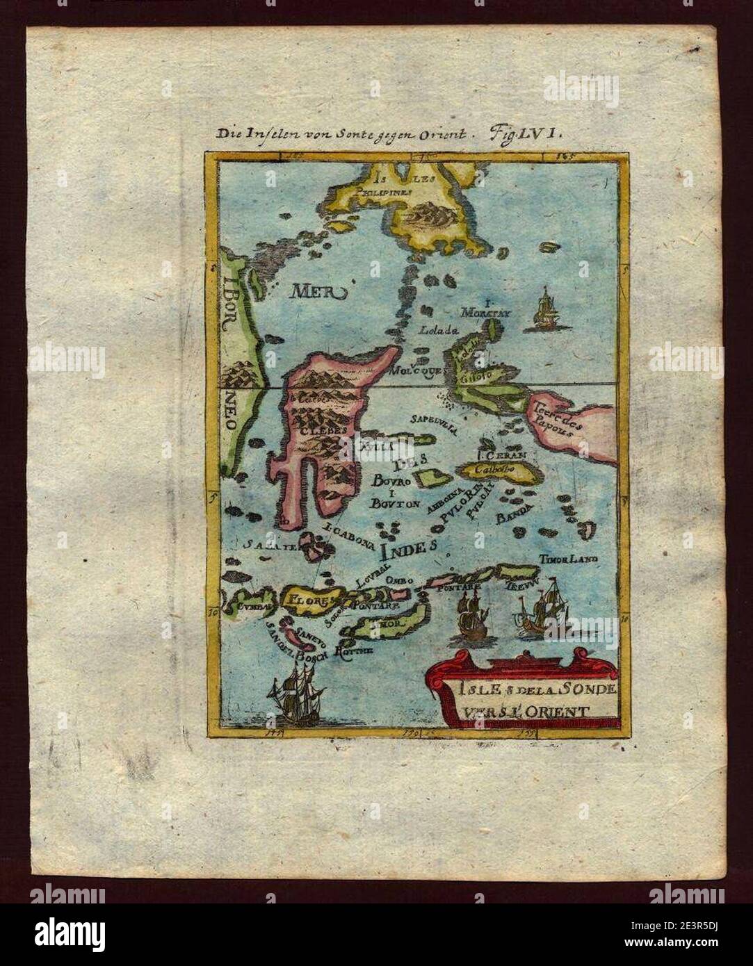 Map of eastern Indonesia, 1719. Stock Photo