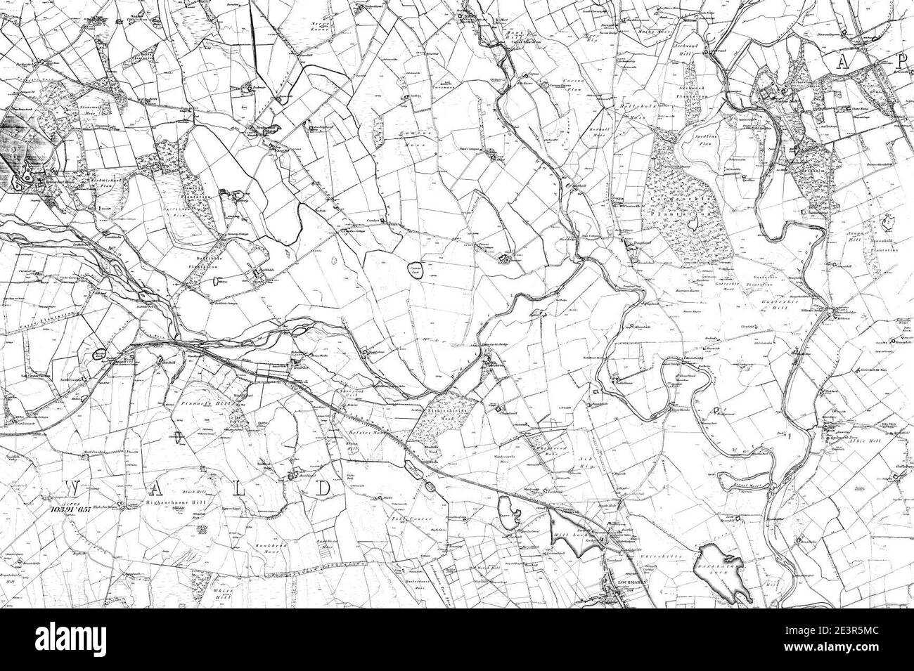 Map of Dumfriesshire Sheet 042, Ordnance Survey, 1858-1863 Stock Photo ...