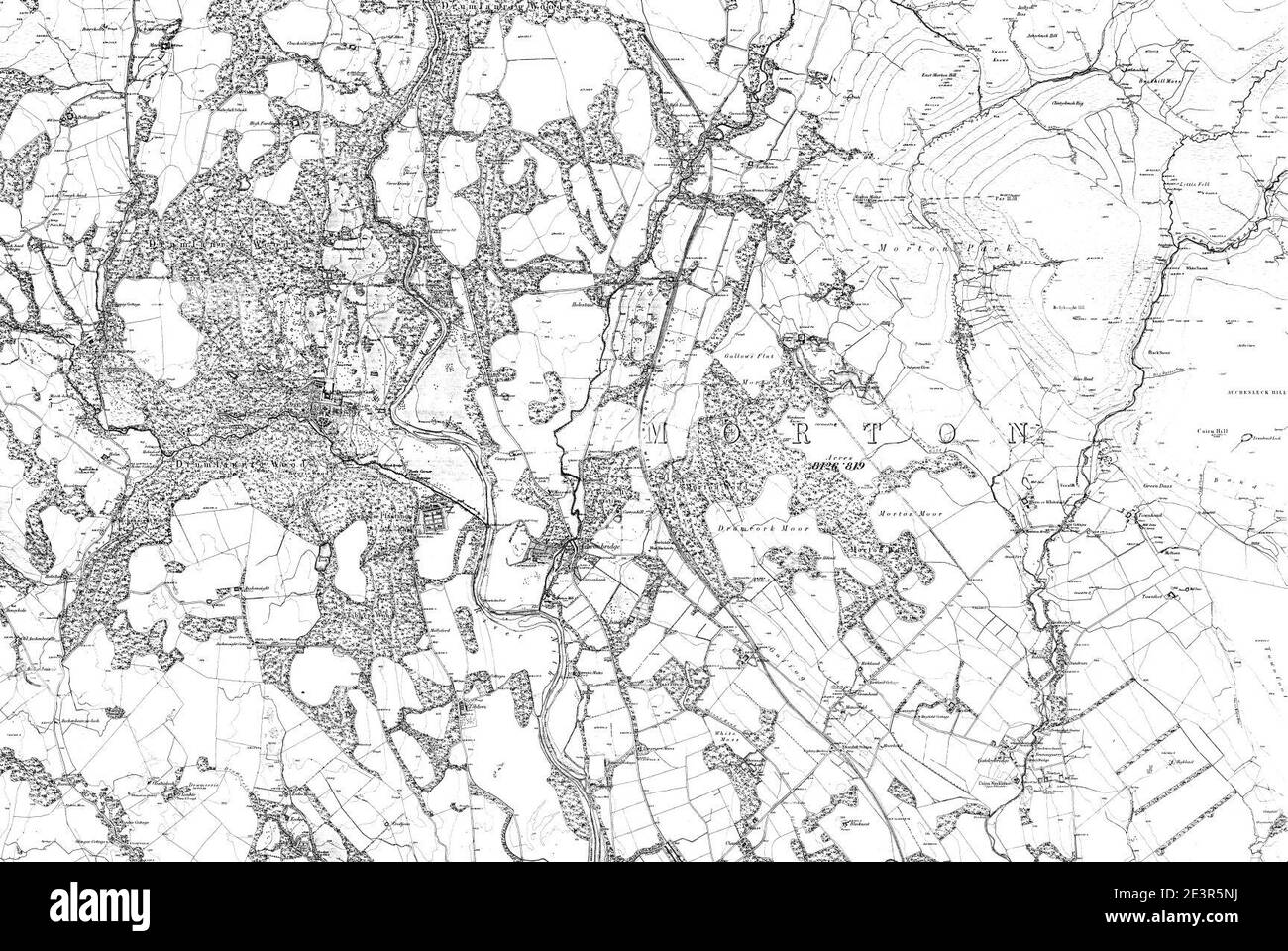 Map of Dumfriesshire Sheet 022, Ordnance Survey, 1858-1863 Stock Photo ...