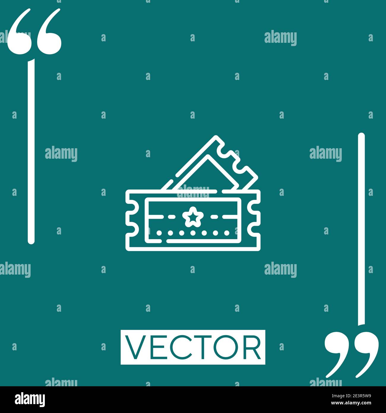 ticket vector icon Linear icon. Editable stroked line Stock Vector