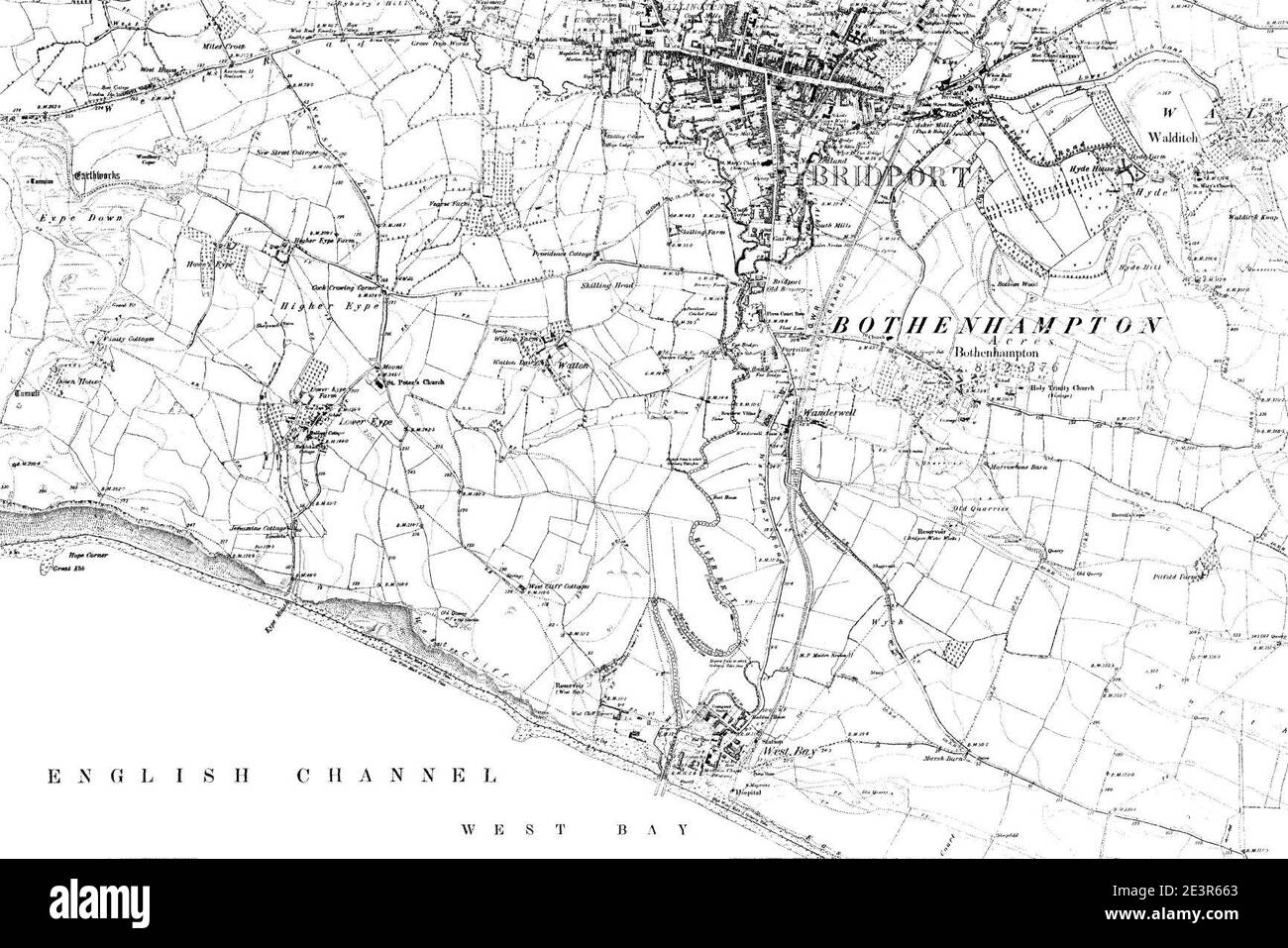 Map of Dorset OS Map name 038-SW, Ordnance Survey, 1888-1892 Stock ...