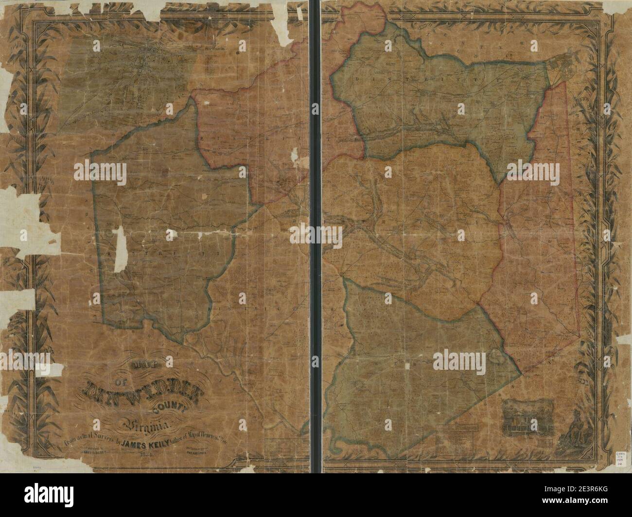 Map of Dinwiddie County, Virginia Stock Photo Alamy