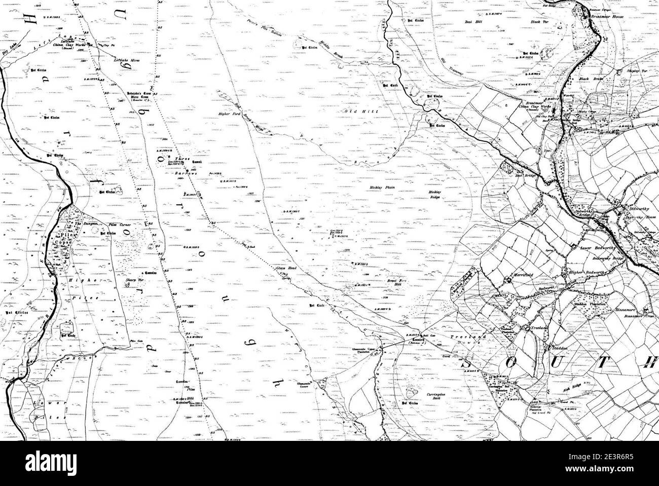 Map of Devon OS Map name 119-NE, Ordnance Survey, 1862-1898. Stock Photo