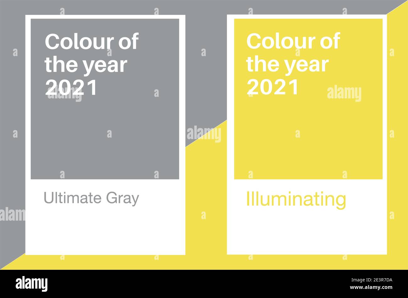 Ultimate Gray and Illuminating Yellow Trending Colors of the Year 2021. Color pattern, vector  illustration Stock Vector