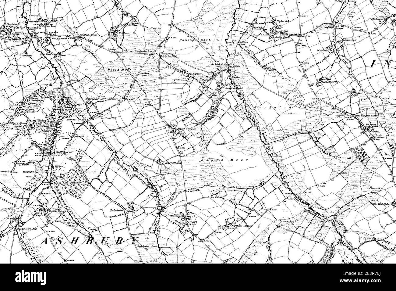 Map of Devon OS Map name 064-SW, Ordnance Survey, 1862-1898. Stock Photo
