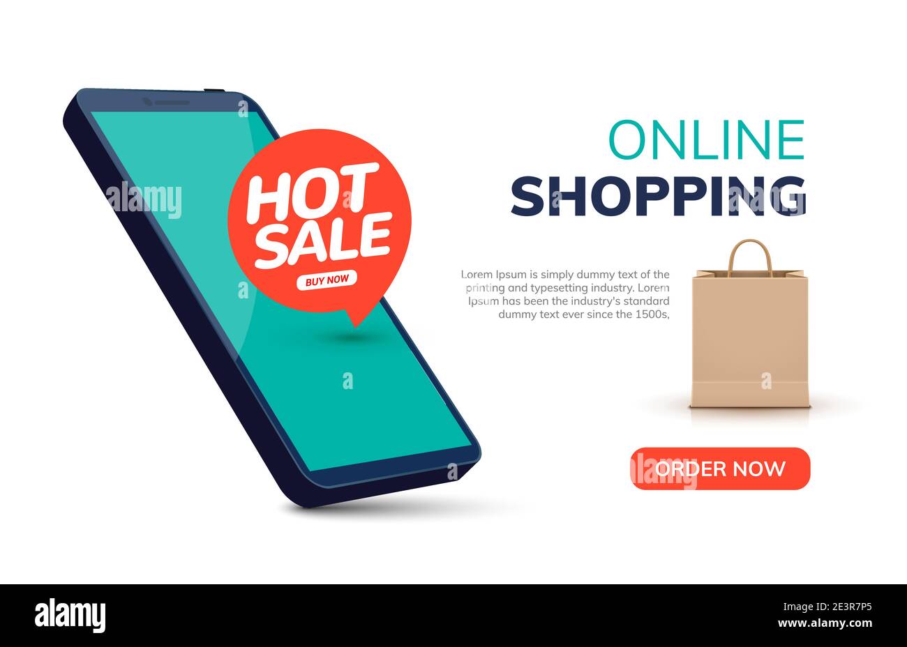 Online mobile shop ecommerce order. Entertainment vector online shopping  application illustration banner Stock Vector Image & Art - Alamy