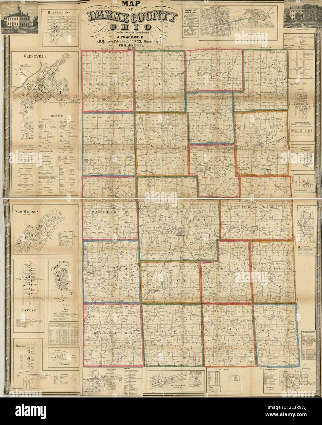 Map of Darke County, Ohio Stock Photo Alamy