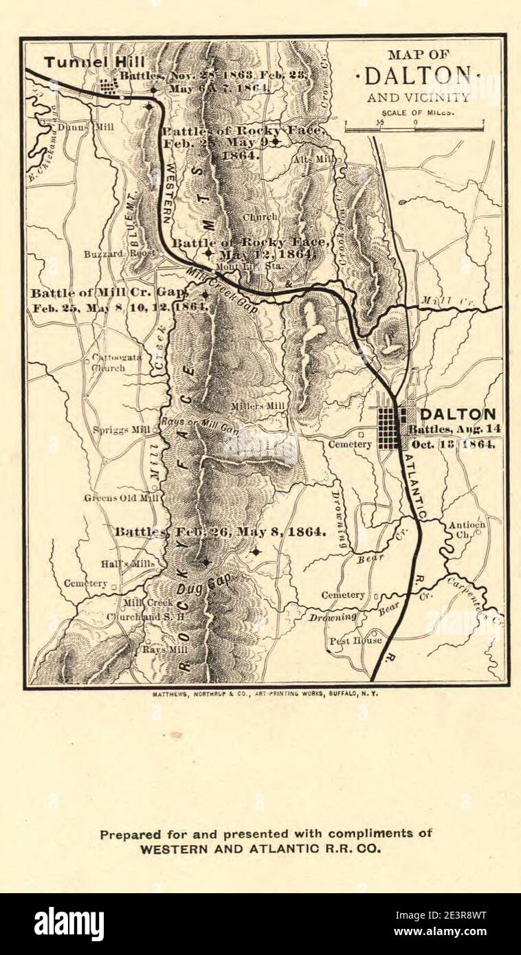 Map of Dalton and vicinity. (1864 Stock Photo Alamy
