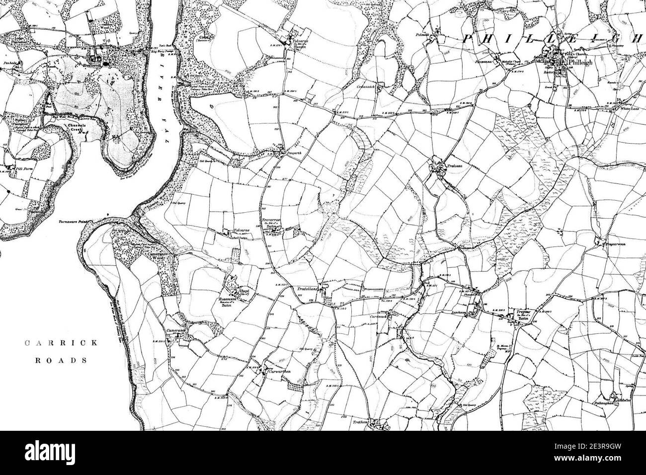 Map of Cornwall OS Map name 065SW, Ordnance Survey, 18681896 Stock