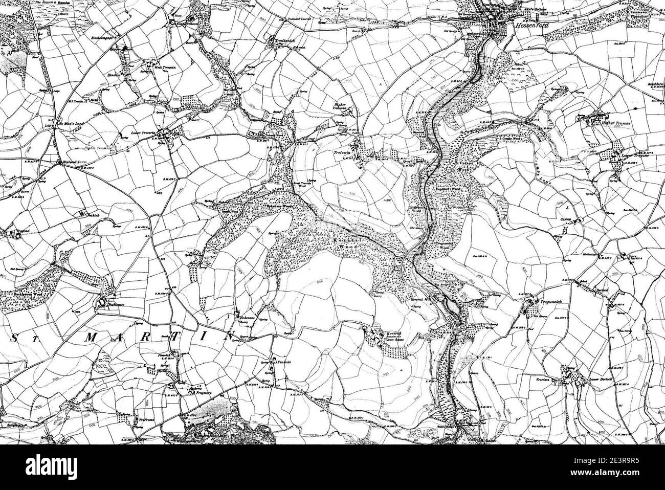 Map of Cornwall OS Map name 044-SE, Ordnance Survey, 1868-1896 Stock ...