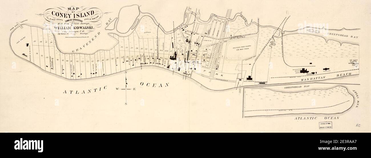 Map of Coney Island, town of Gravesend, Kings County, state of New York