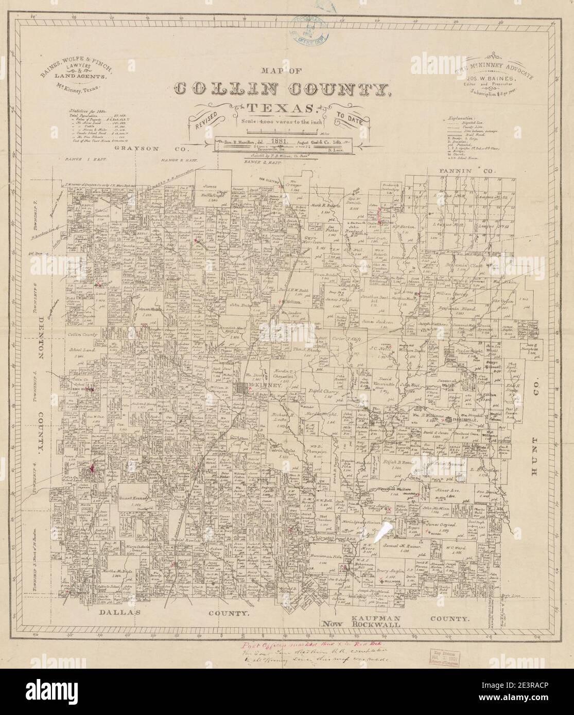 Map of Collin County, Texas Stock Photo Alamy