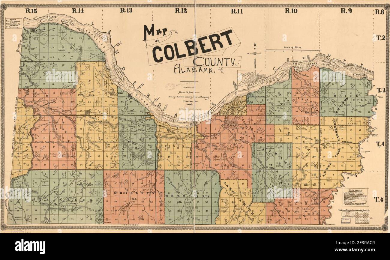 Map of Colbert County, Alabama Stock Photo Alamy