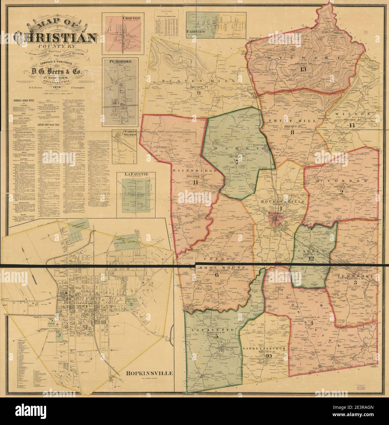 Map of Christian County Ky Stock Photo Alamy Map of Christian County Ky Stock Photo Alamy