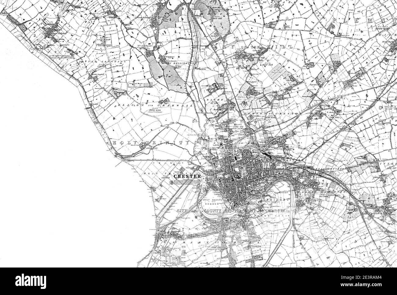 Map of Cheshire Sheet 038, Ordnance Survey, 1881-1882 Stock Photo - Alamy