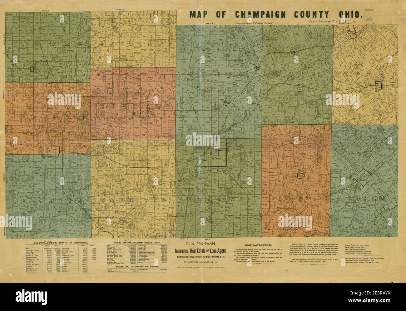 Map of Champaign County, Ohio Stock Photo Alamy