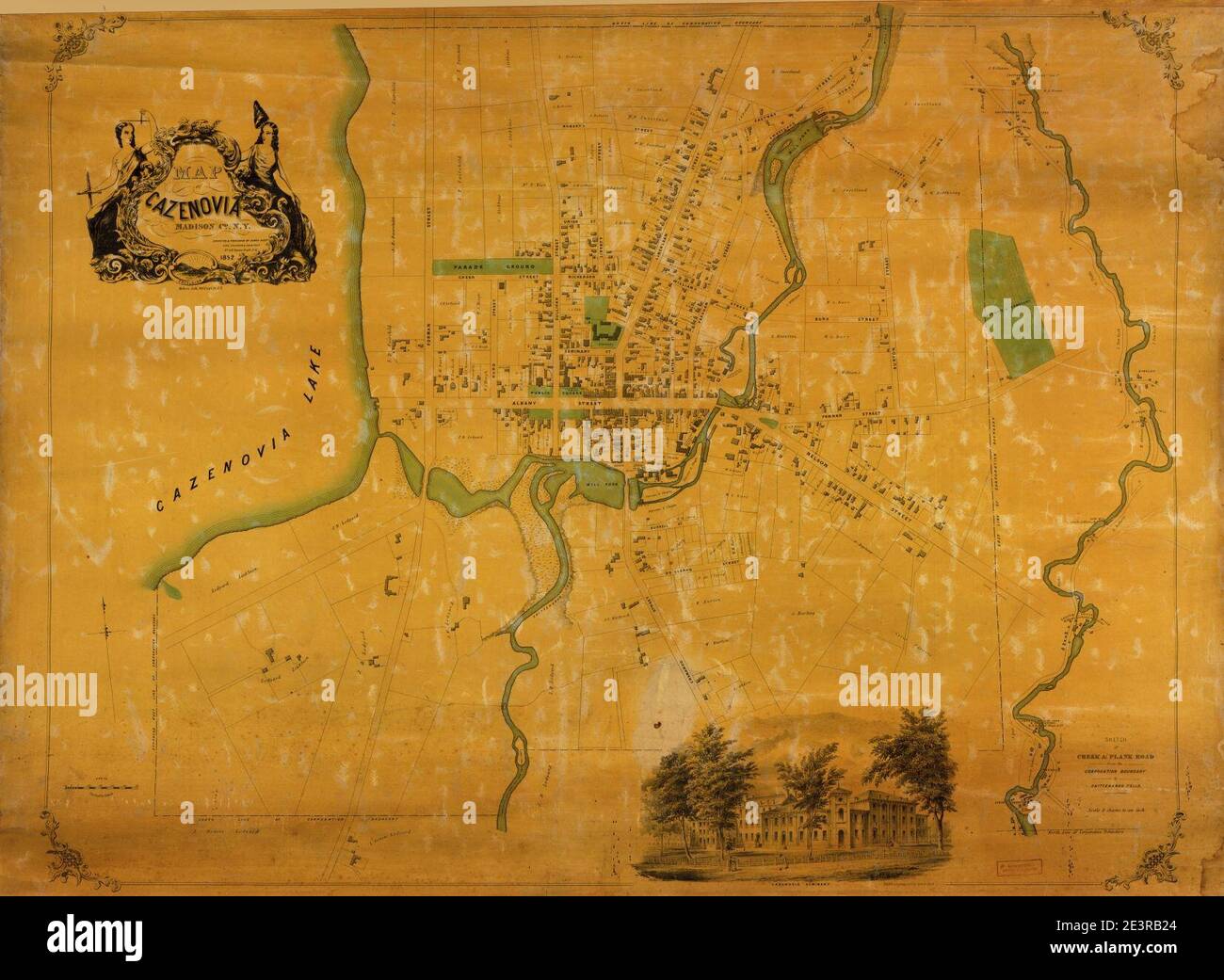 Map of Cazenovia, Madison Co., N.Y Stock Photo Alamy