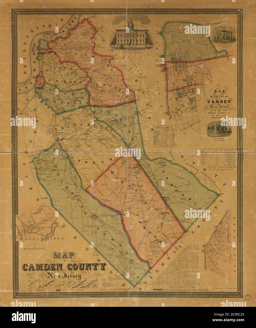 Map of Camden County, New Jersey Stock Photo Alamy