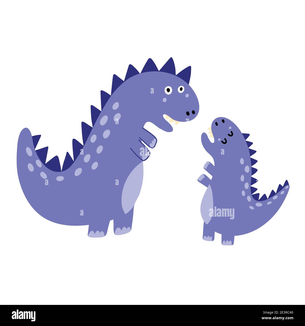 Cute mother and baby dinosaurs print. Funny tyrannosaurus rex dino family  clipart Stock Vector Image & Art - Alamy