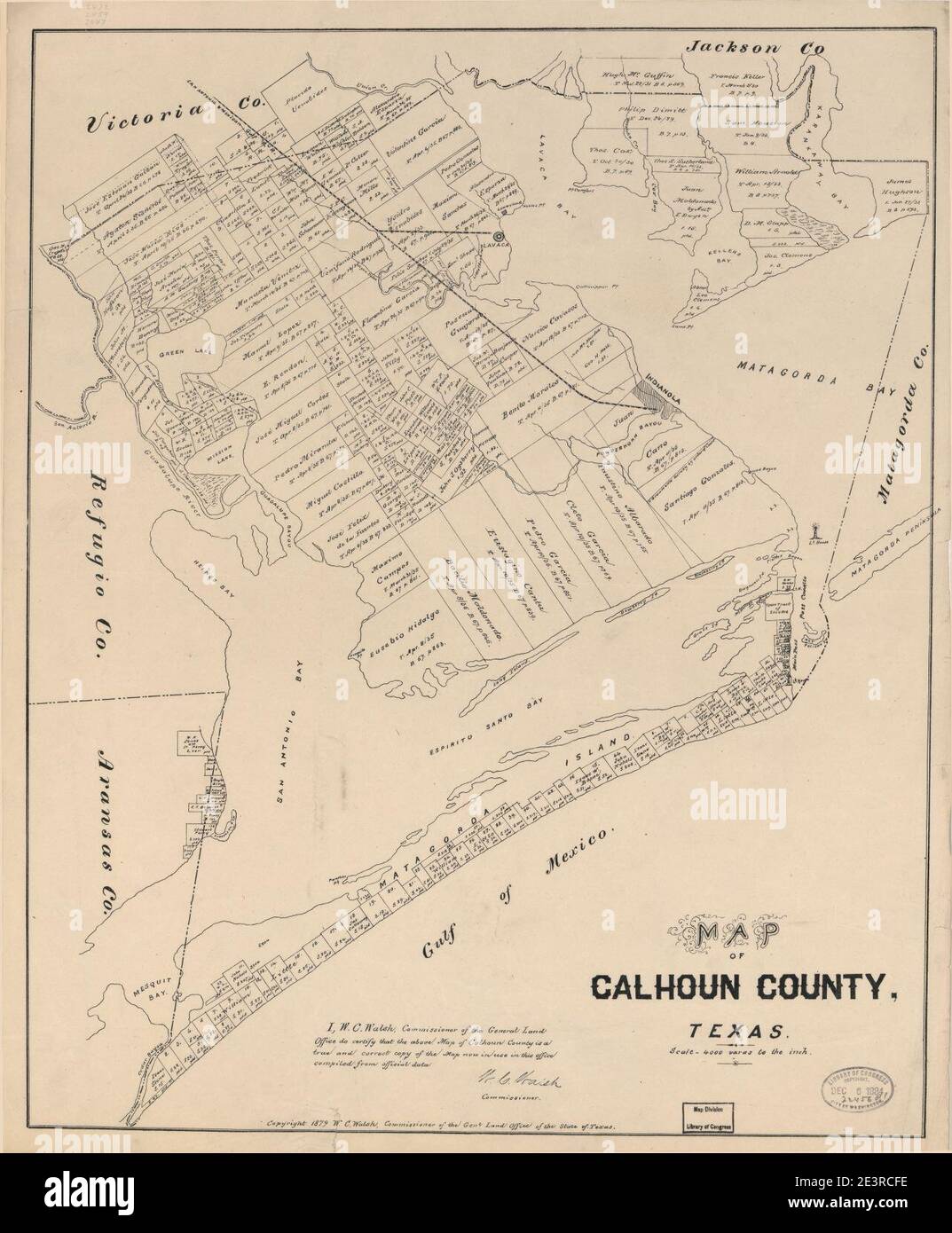 Map of Calhoun County, Texas Stock Photo Alamy