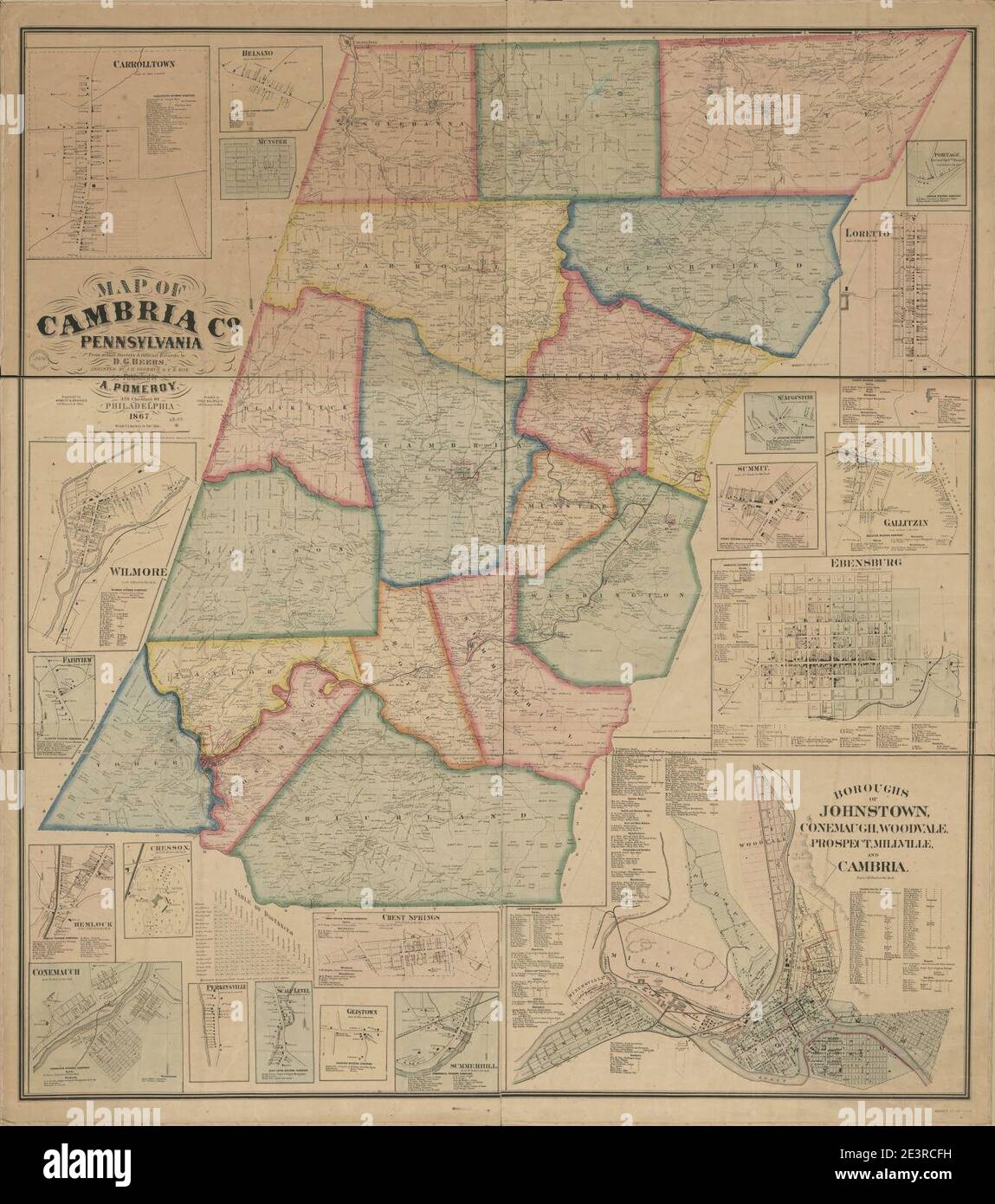 Map of Cambria Co., Pennsylvania from actual surveys & official