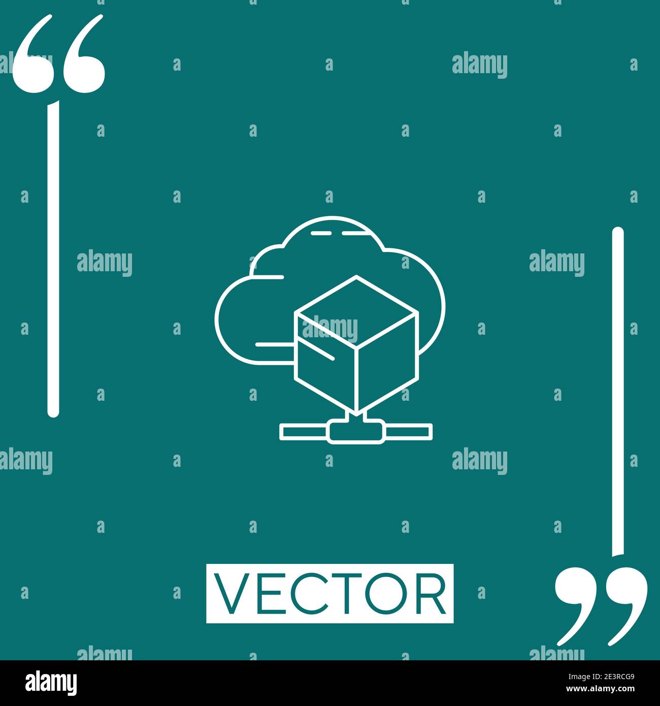 data cloud vector icon Linear icon. Editable stroked line Stock Vector