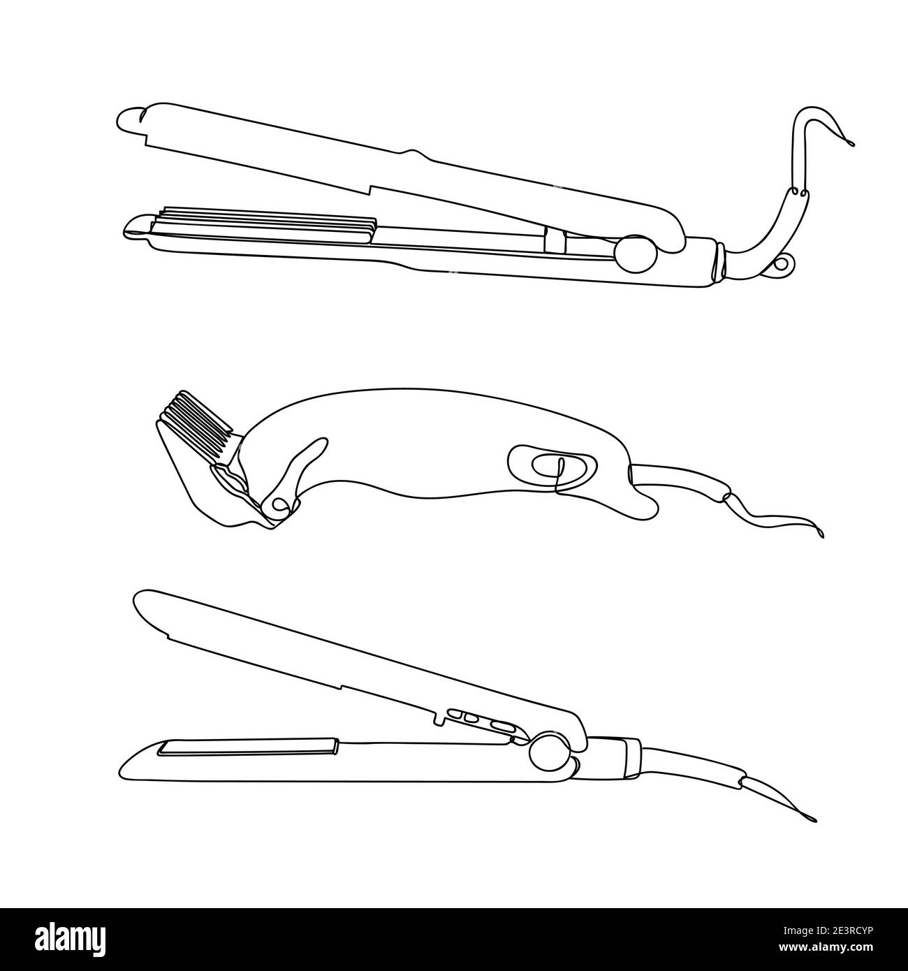 Hairdresser set in linear style on white Stock Vector Image & Art Alamy