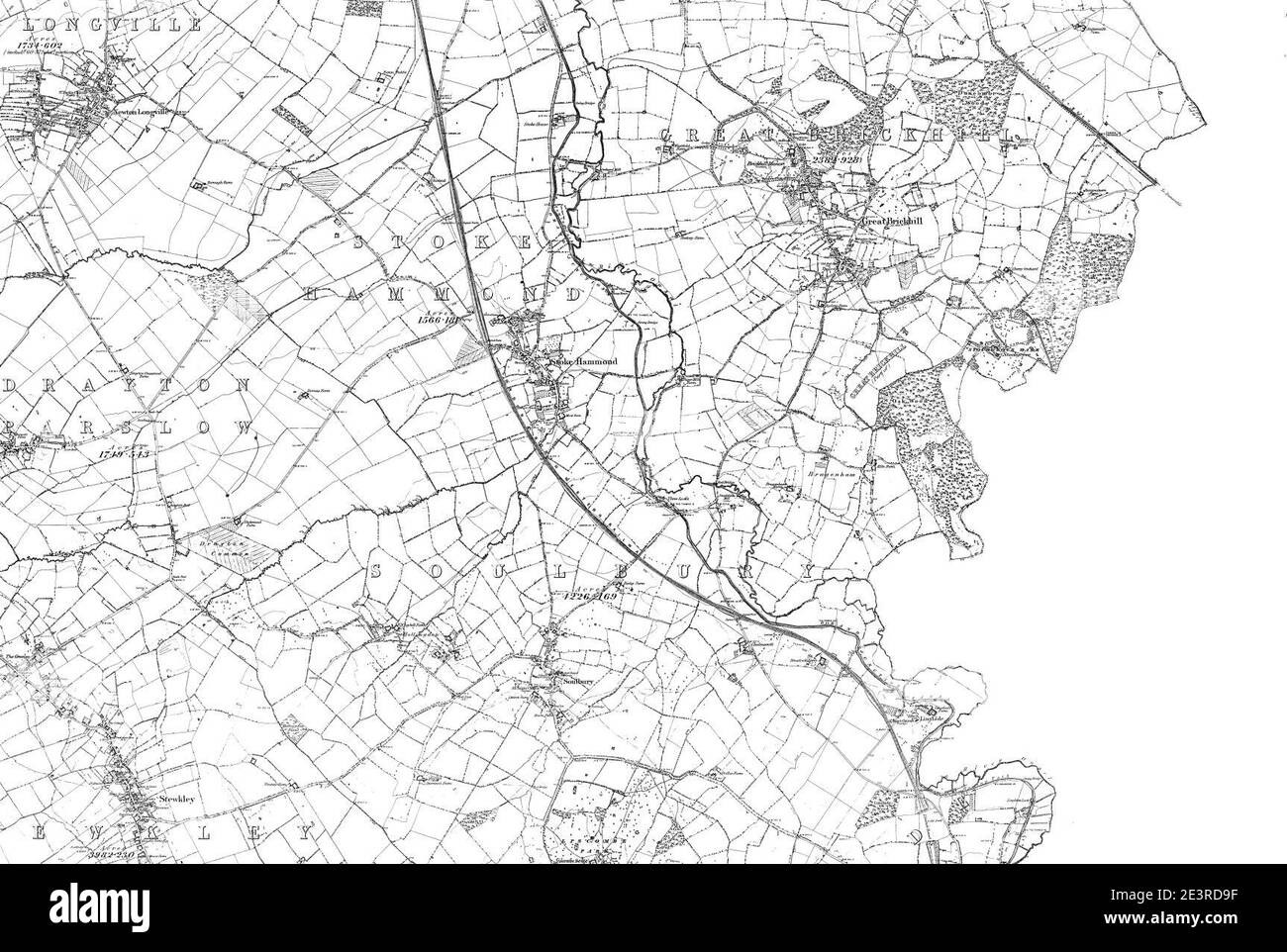 Map of Buckinghamshire Sheet 020, Ordnance Survey, 1881-1886 Stock ...