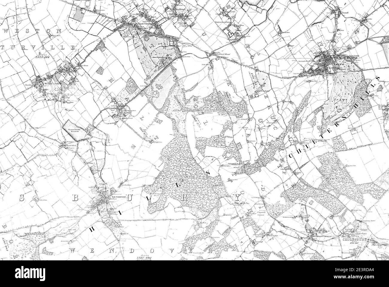 Map of Buckinghamshire Sheet 034, Ordnance Survey, 18811886 Stock
