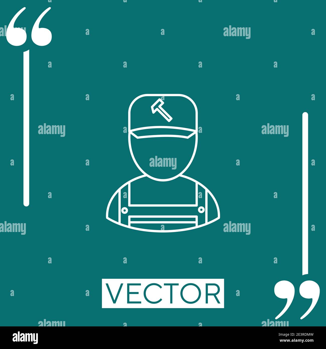 repair guy outline vector icon Linear icon. Editable stroke line Stock Vector