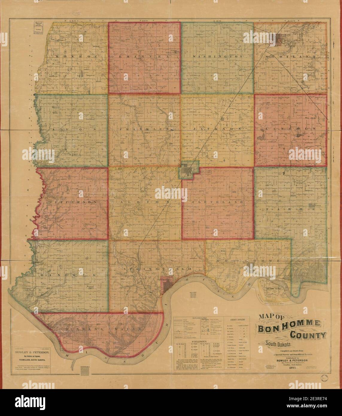Map of Bon Homme County, South Dakota compiled and drawn from a special survey and from