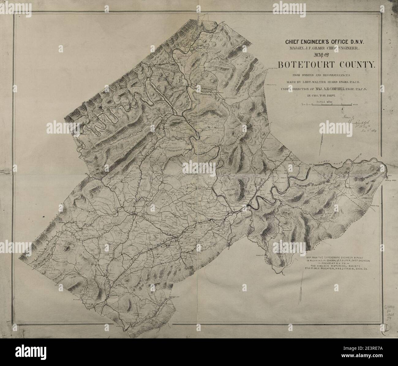 Map of Botetourt County Stock Photo Alamy