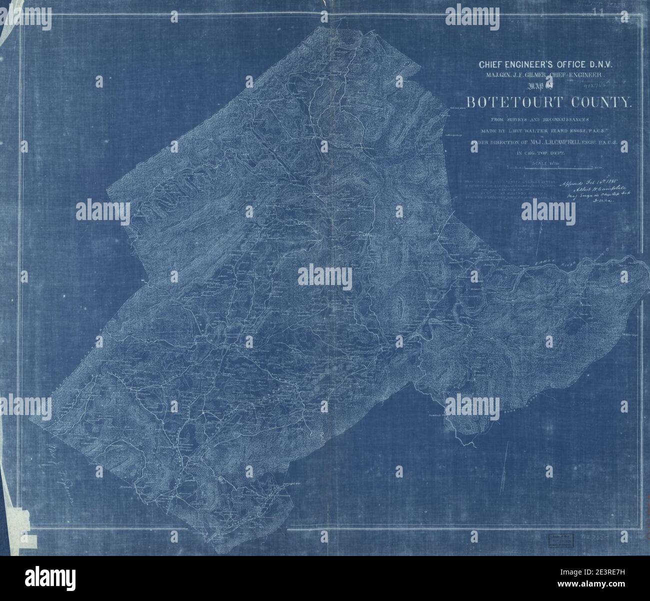 Map of Botetourt County Stock Photo Alamy