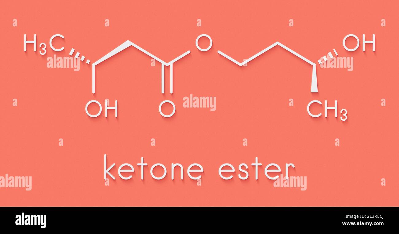 Ketone ester molecule. Present in drinks to induce ketosis. Skeletal ...