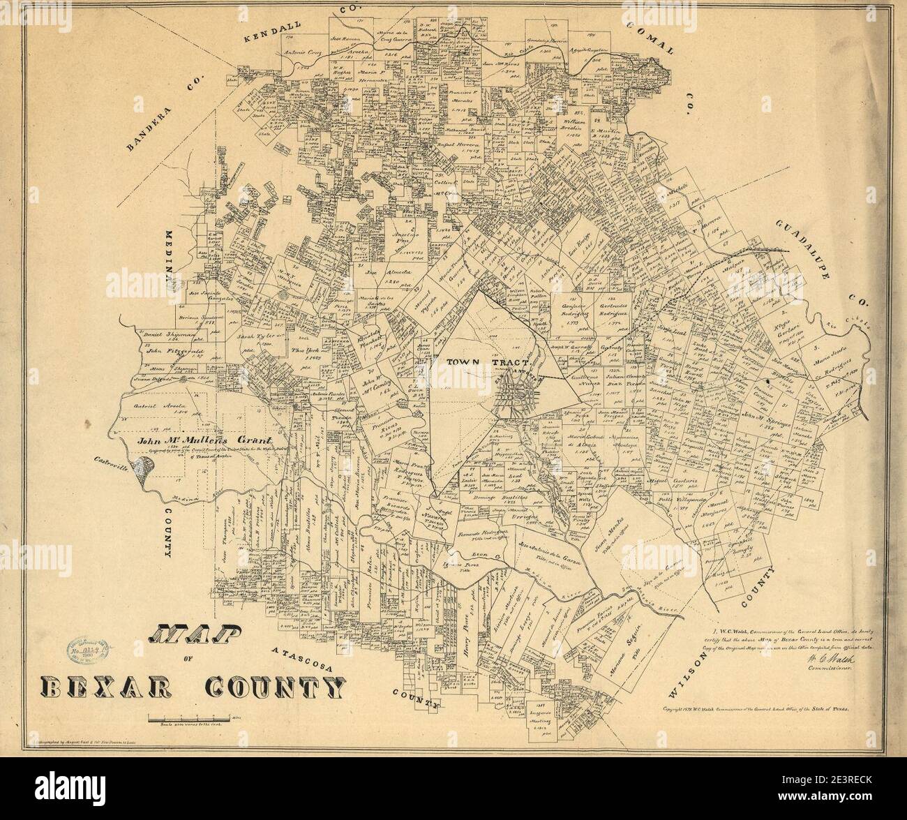 Map of Bexar County Stock Photo - Alamy