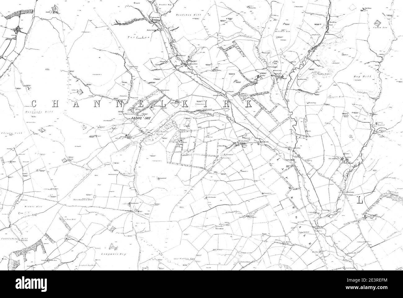 Map of Berwickshire Sheet 013, Ordnance Survey, 1857-1862 Stock Photo ...