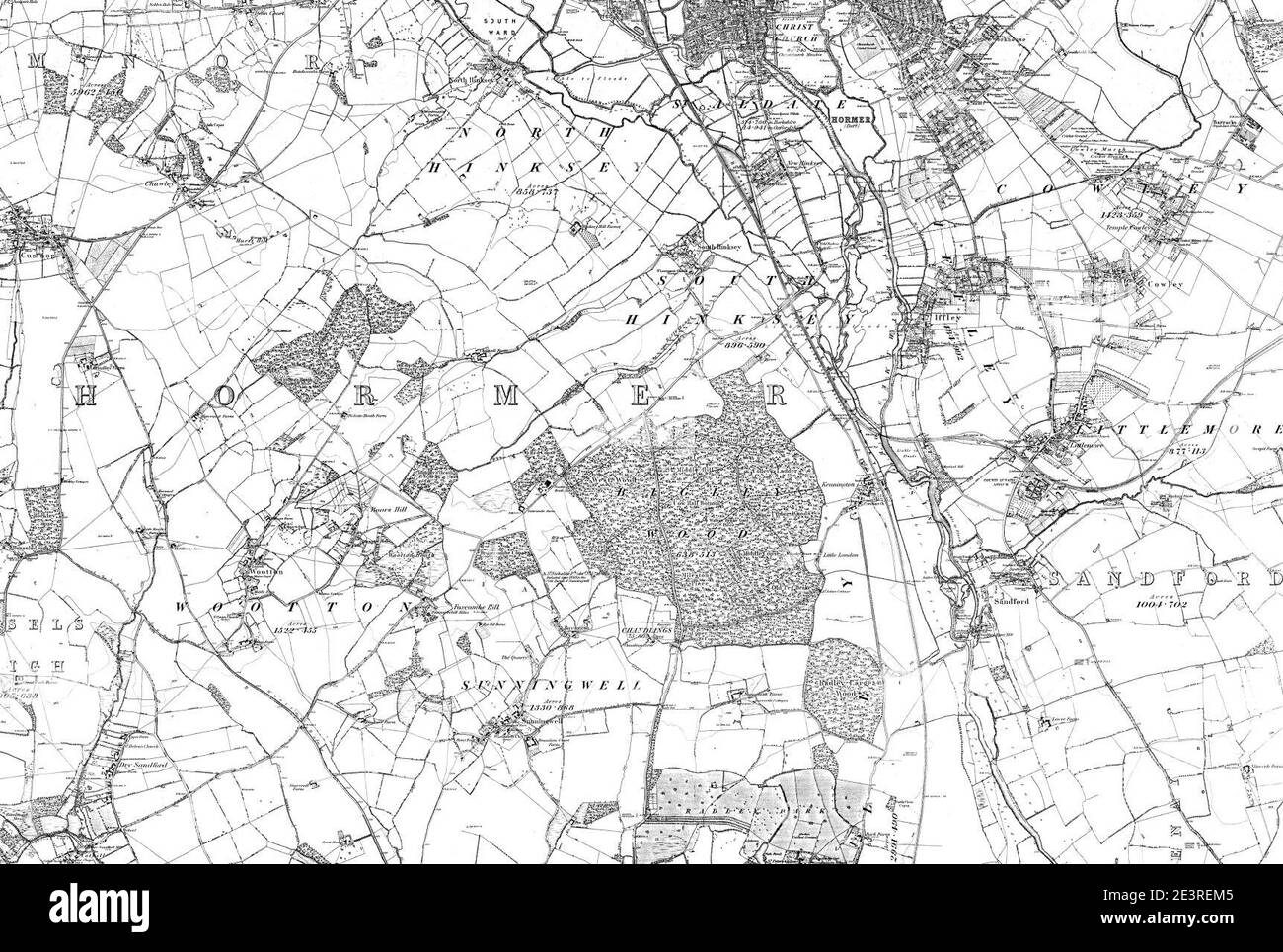 Map of Berkshire Sheet 006, Ordnance Survey, 1876-1886. Stock Photo