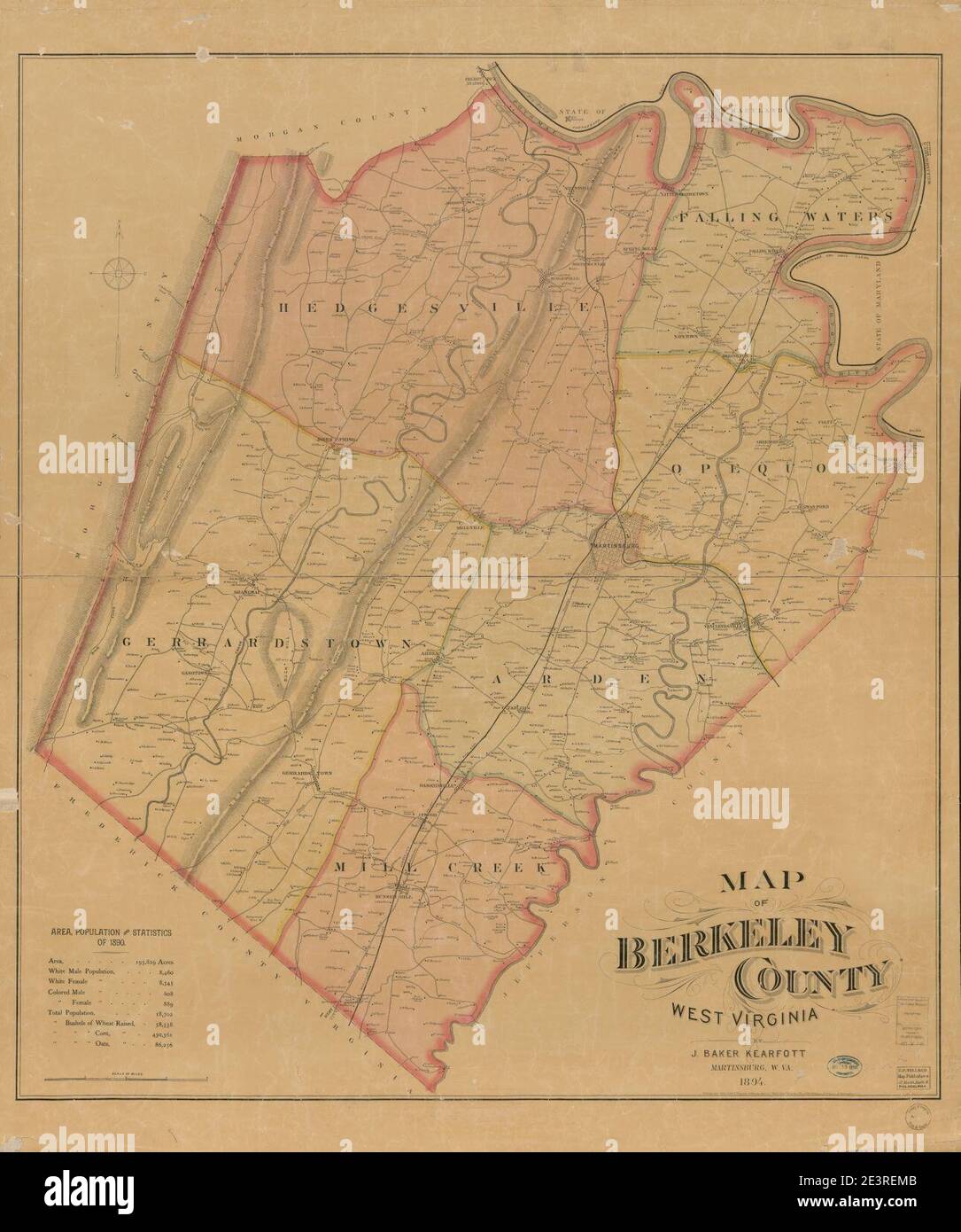 Map of Berkeley County, West Virginia Stock Photo Alamy